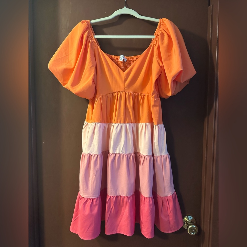 Puff sleeve mini dress